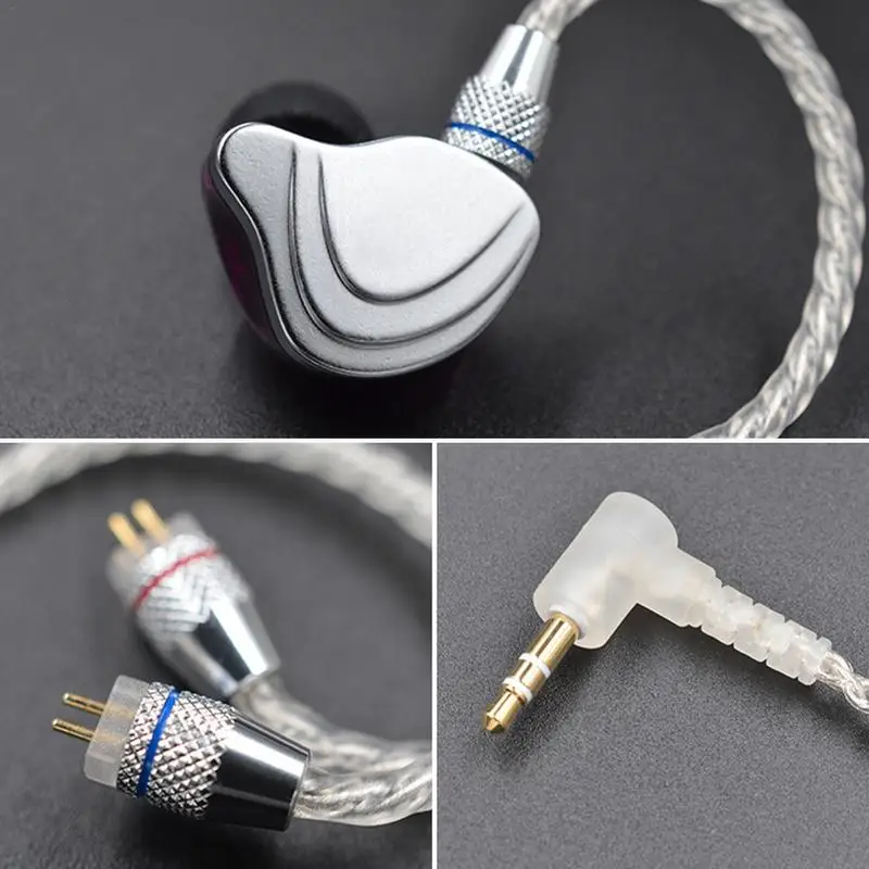 Original CCA Earphones Upgrade Cable Silver Plated Wire Line 3.5MM 0.75mm 2-Pin Connector Use For KZ TRN TFZ QT2 ZS6 V30 C16 IM1 |