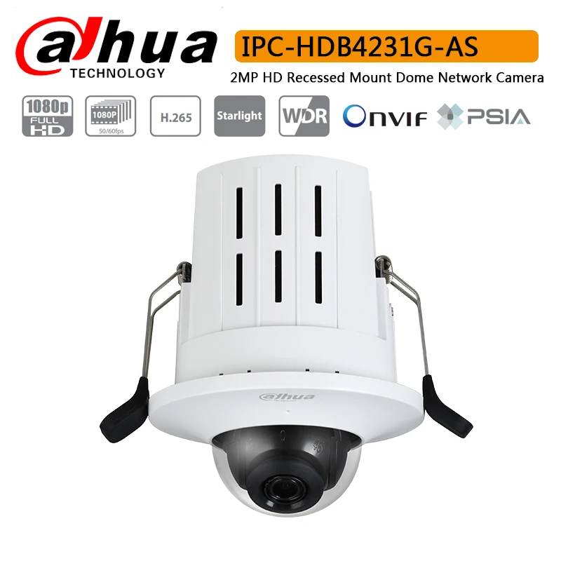 Dahua IPC HDB4231G AS 2MP HD утопленное крепление купольная сетевая Камера Поддержка