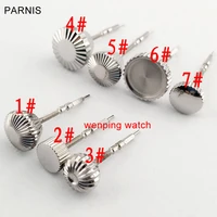1 pcs watch crown with crown winding steel eta 6497 6498 asia st3600 st3620 hand winding movement used