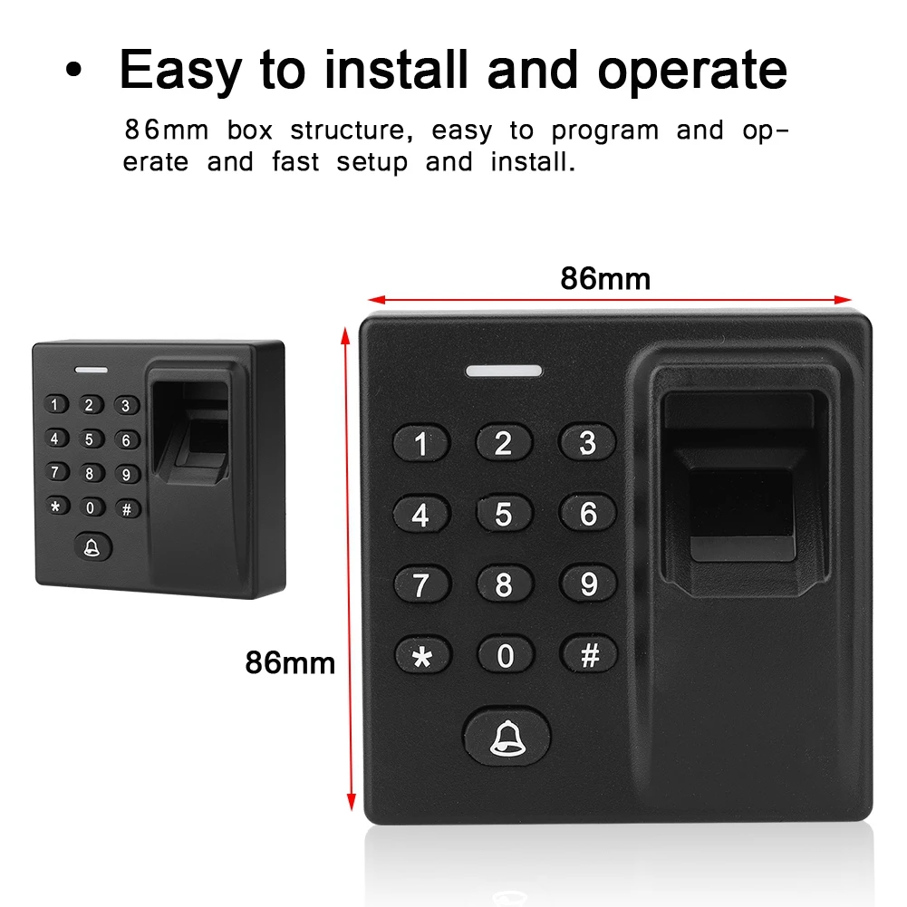 Biometric Fingerprint Recognization + RFID Card Reader Scanner Password Backlight Keypad 125KHz Access Control Syetem | Безопасность и