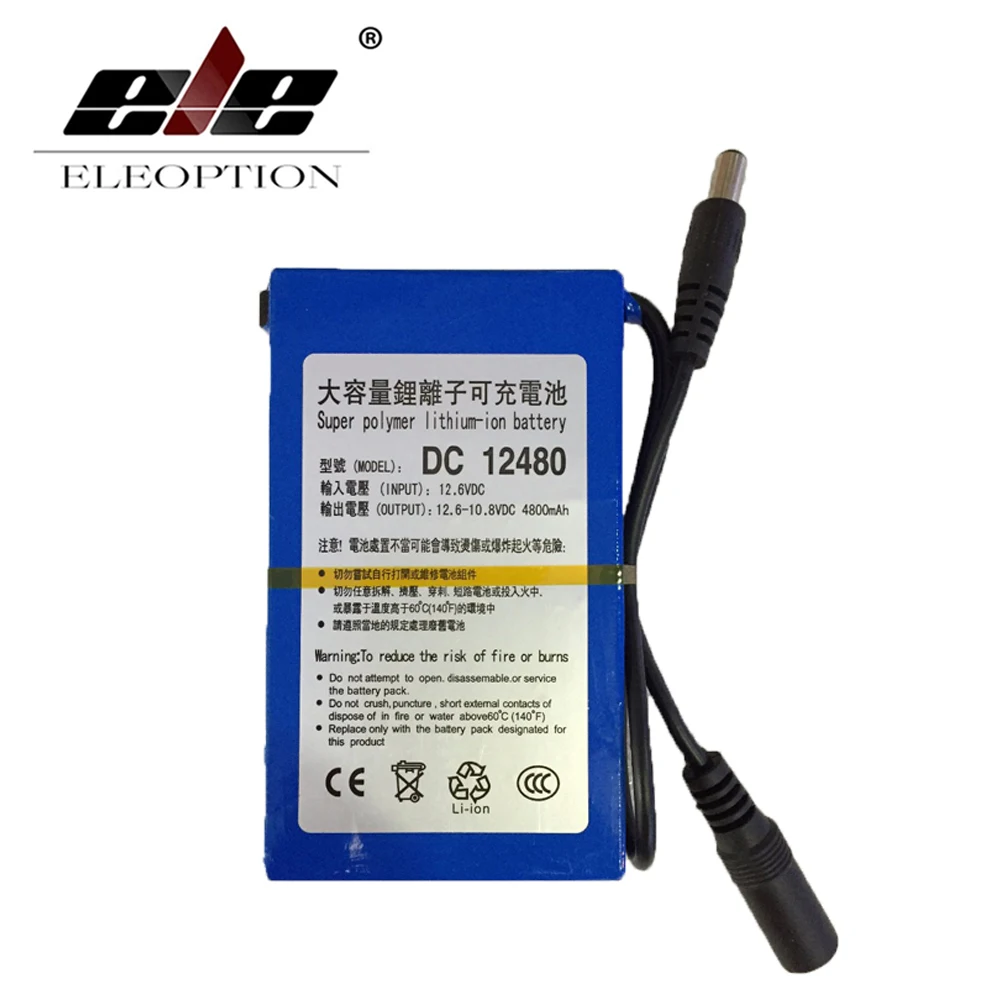 Литий-ионный аккумулятор ELEOPTION DC12480 постоянный ток 12 В 6 в 4800 мА/ч супер