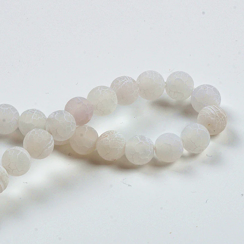 Оптовая продажа натуральные белые круглые матовые Агатовые Бусины TopGoods