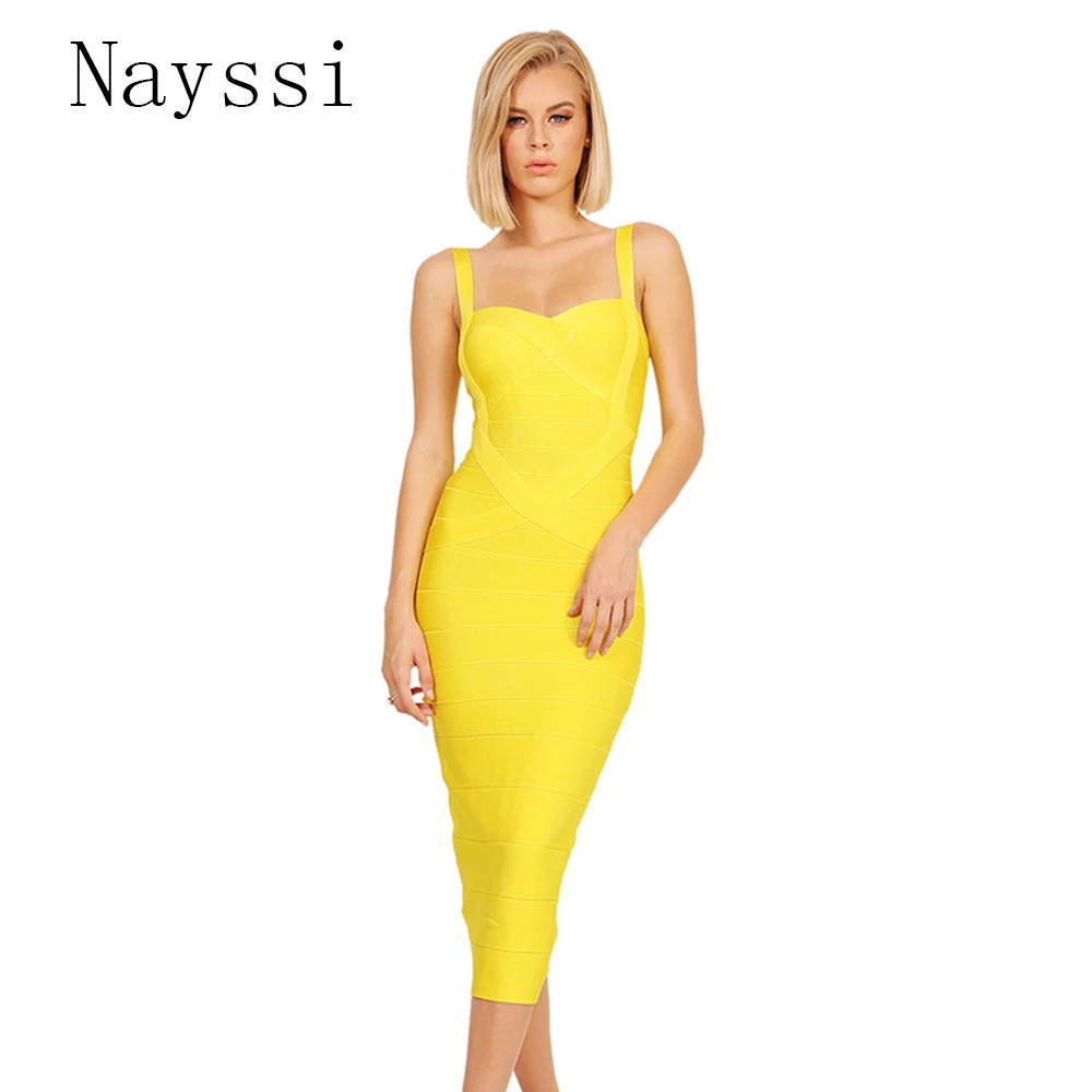 Nayssi 2019 Новое поступление женское длинное облегающее платье на тонких бретелях с V