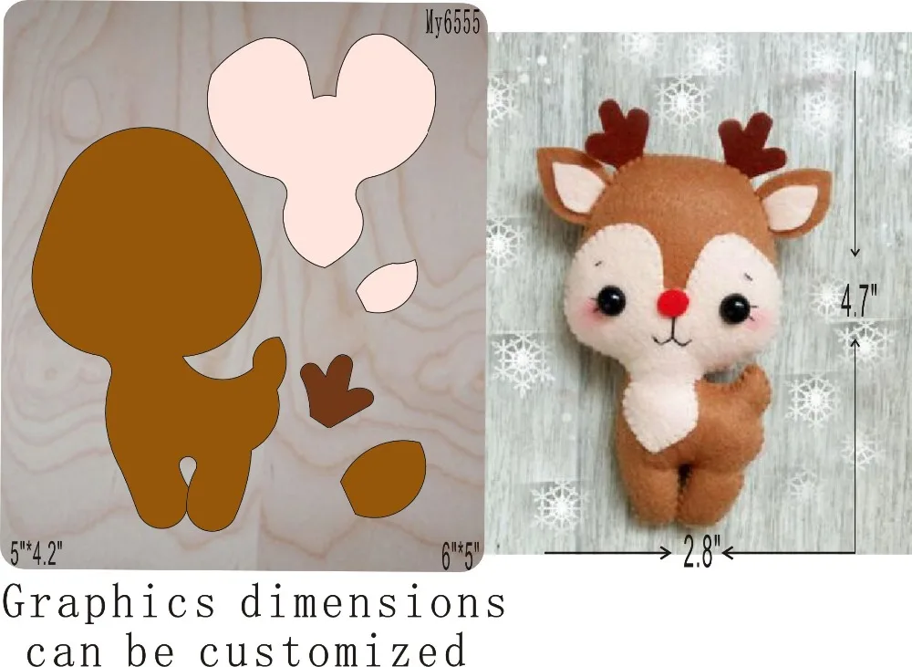 Christmas deer-3die cut accessories wooden die Regola Acciaio Die Misura MY | Дом и сад