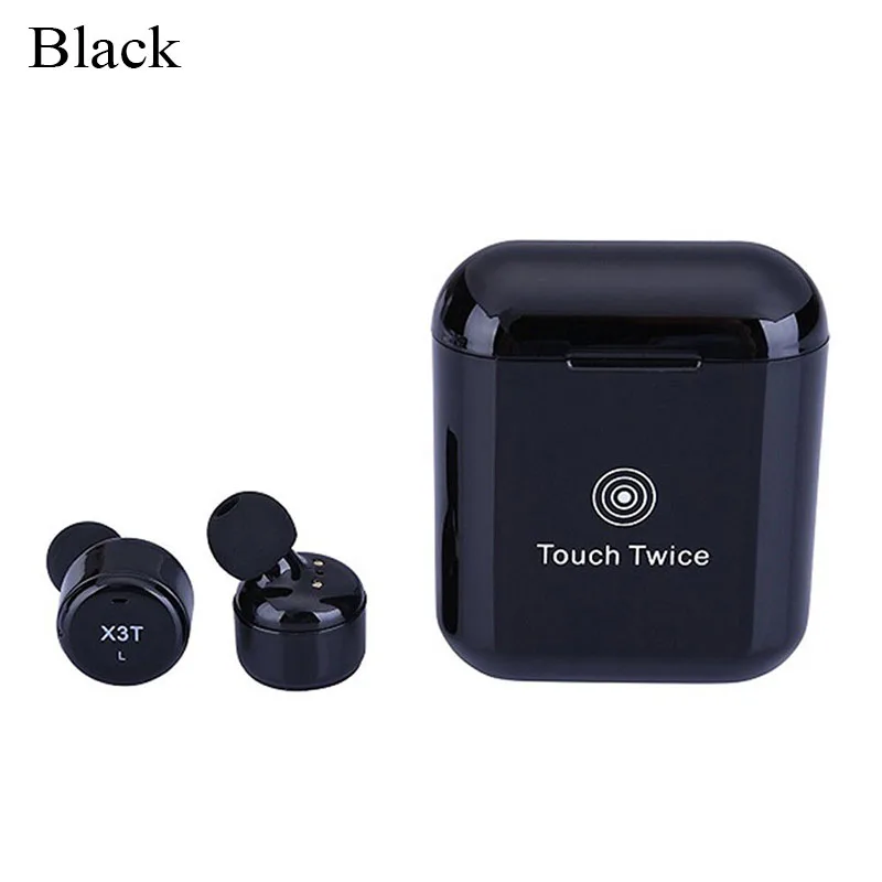 BOORUI X3T сенсорный контроль истинные беспроводные Bluetooth наушники TWS X3T мини стерео бас спортивные наушники с зарядным чехлом - Цвет: Black
