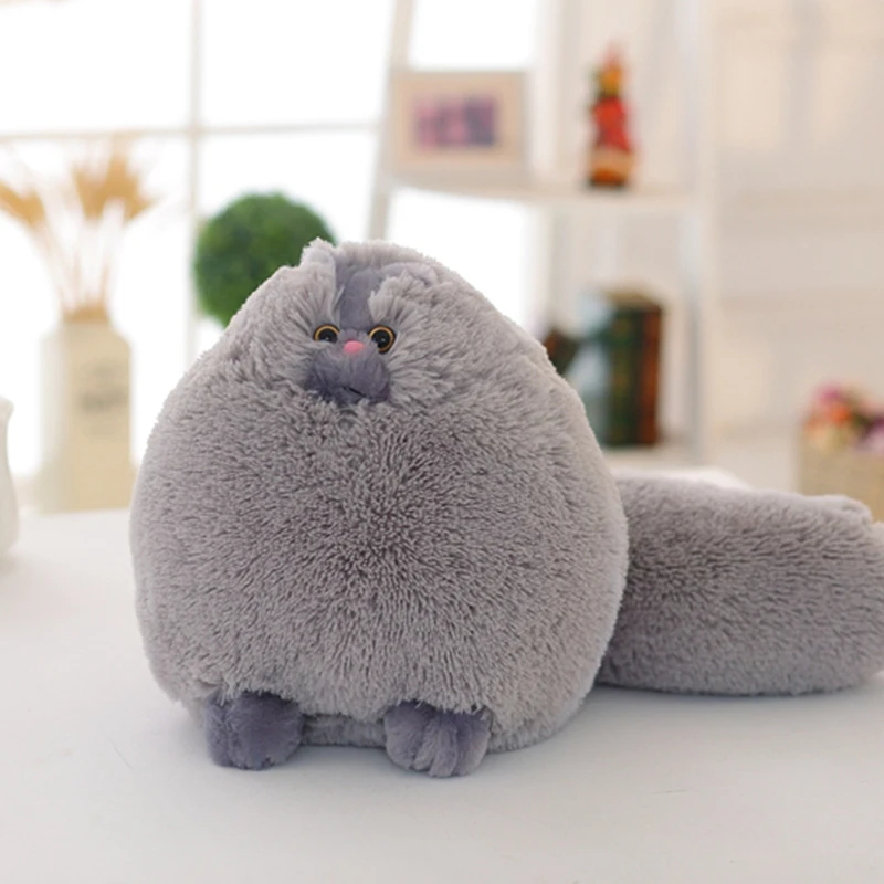 Пухлый персидский кот плюшевая игрушка мягкая однотонная чистый