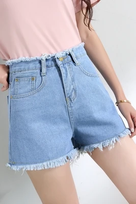 same paragraph 2018 new shorts female summer Korean version of loose students wild high waist jeans |