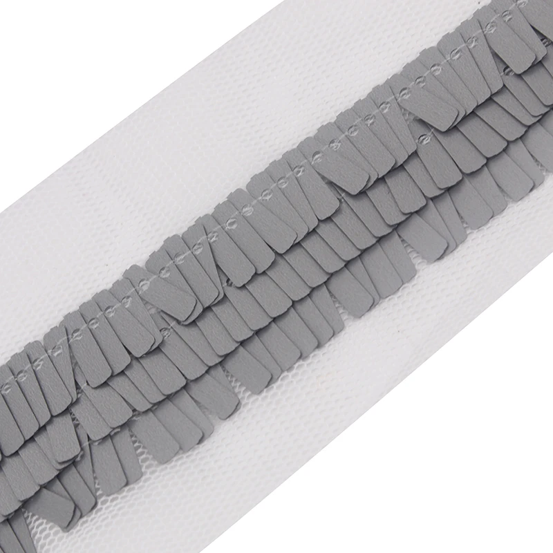 Оптовая продажа 20 ярдов белая Тюлевая кружевная отделка лента с серебристыми