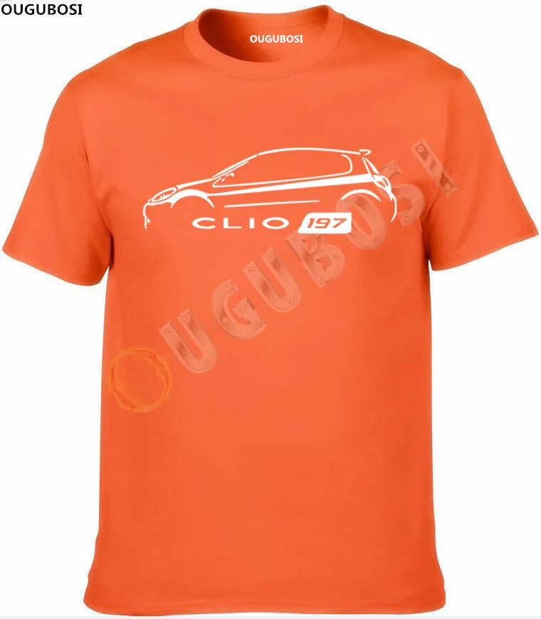 2019 # CLIO SPORT 197 чашка Классическая футболка с изображением автомобиля|Мужские