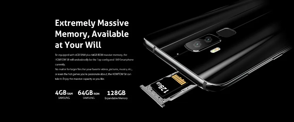 Смартфон HOMTOM S8 4G 5," HD+ экран 18:9 соотношение MTK6750T Восьмиядерный 4 Гб 64 Гб 16,0 Мп+ 5,0 Мп двойная задняя 13,0 МП Передняя камера мобильного телефона