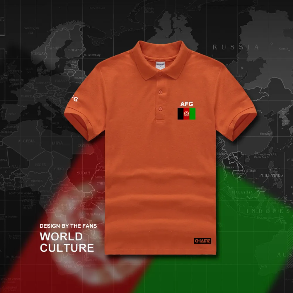 Afghan polo рубашки мужские с коротким рукавом белые бренды напечатаны для страны хлопок национальная команда флаг AFG ислам пашто