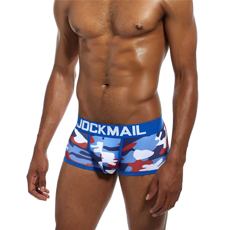 JOCKMAIL, фирменное камуфляжное сексуальное мужское нижнее белье, с принтом, cueca, боксеры, боксеры, мужские Трусы-слипы, hombre, трусы-боксеры, мужское Гей Нижнее белье