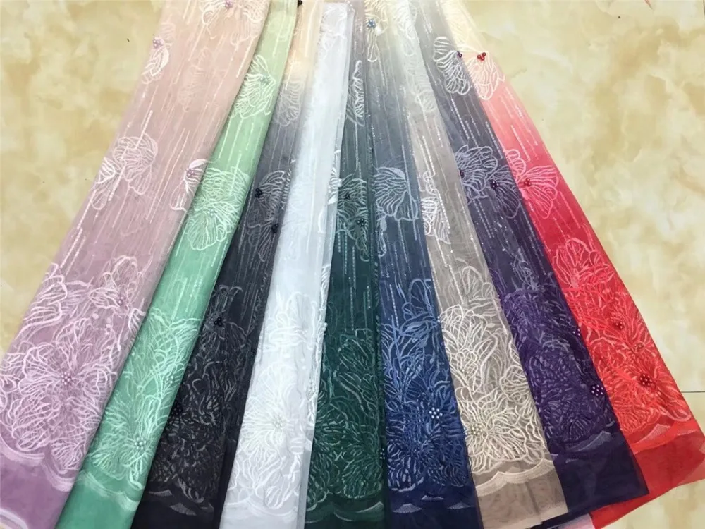 

Sequins African Net Lace Fabric Purple High Quality New Nigerian Embroidery Guipure Mesh Wedding Fabrics Fashion Dress Laces