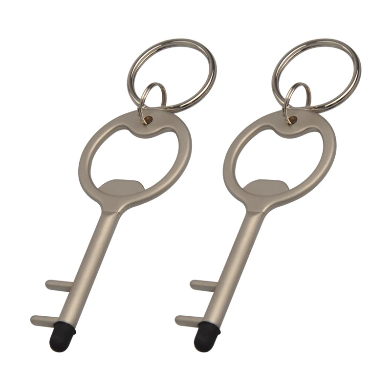 2 PCS MUNKEES открывалка для пива из нержавеющей стали многофункциональная открывалка для бутылок с подставкой для телефона легкая портативная ручка для ключей - Цвет: 2 PCS