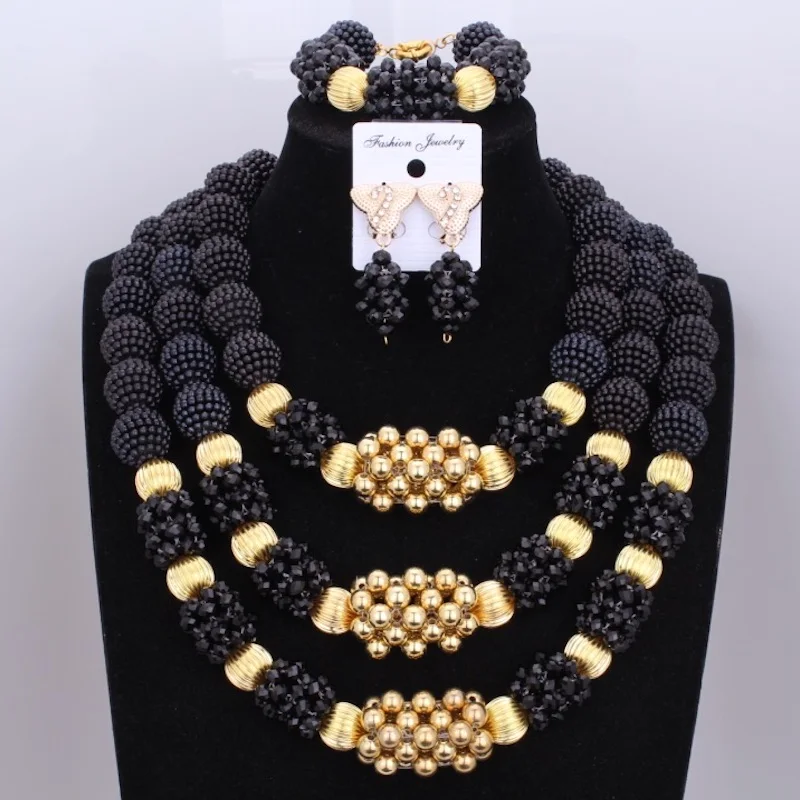 4 ujewelry индийские свадебные украшения комплект Серебряный и белый шары ручной работы браслет серьги ожерелье комплект для нигерийской свадьбы