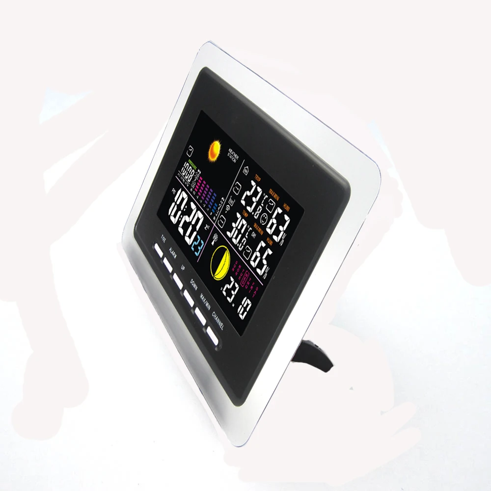 Беспроводная метеостанция серая прозрачная рамка с светодиодный