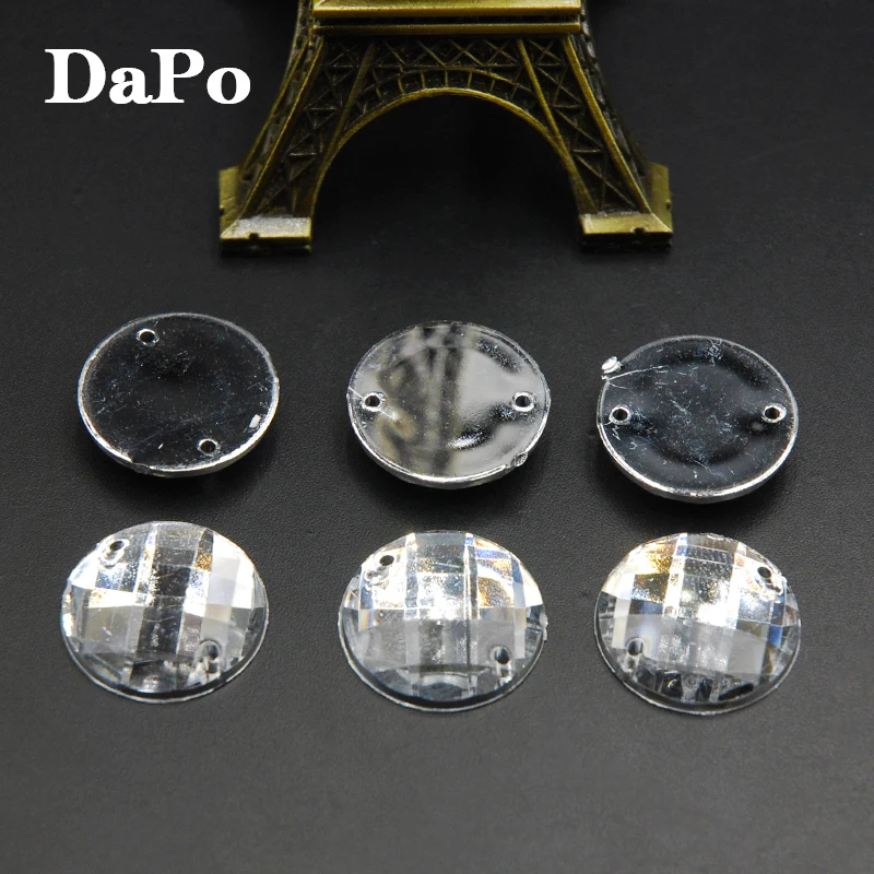 Прозрачные Кристальные акриловые плоские круглые стразы в форме сетки Пришивные