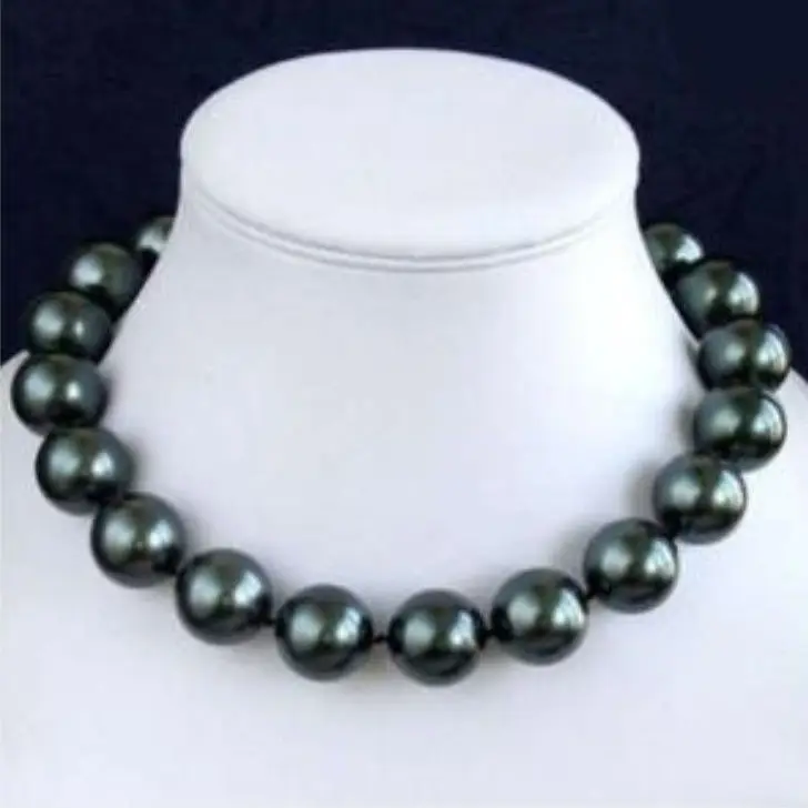 

FREE SHIPPING>>>@@ > 14mm Black AAA South Sea Shell Pearl Necklace 18" AAA style Fine Noble real Natural &