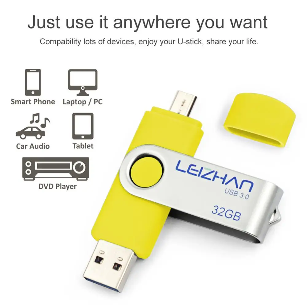 LEIZHAN USB 3.0 Micro Flash Drive 128GB 64GB 32GB 16GB 8GB Android Phone Picture Stick memory stick thumb drive | Компьютеры и офис