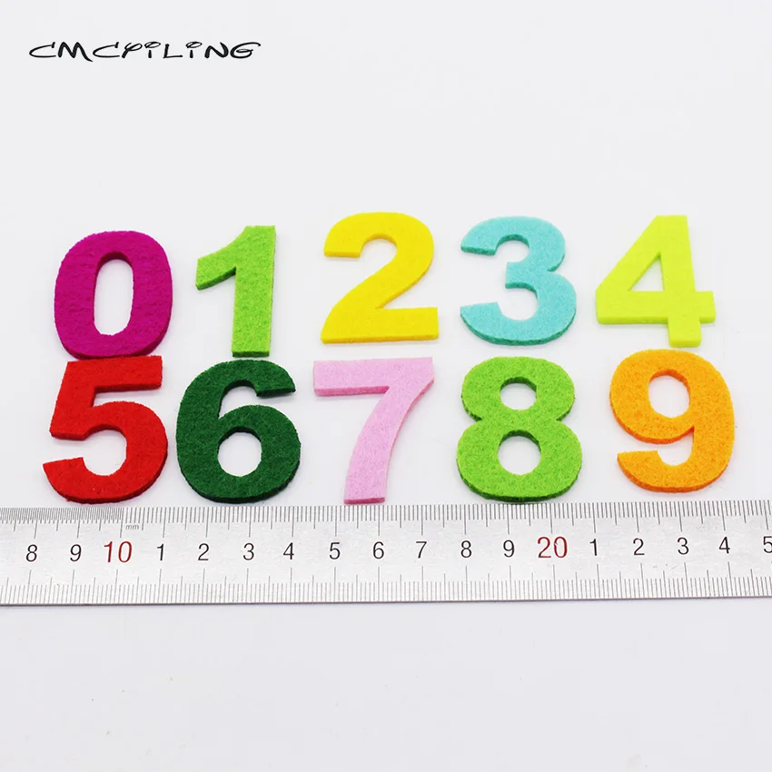 CMCYILING, 10 шт./лот, разные цвета, номер 0-9, войлочный материал для шитья, скрапбукинга, ручная работа, украшение дома, войлок, пакет для рукоделия