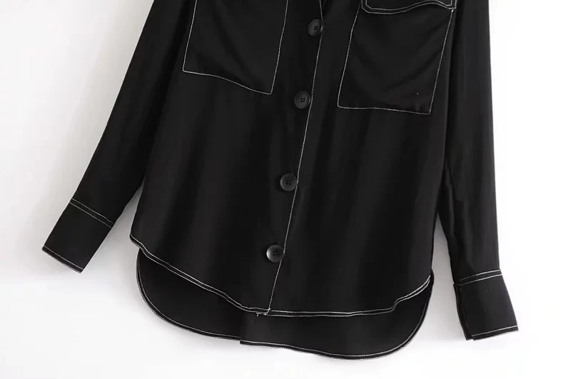 Женские Рабочие Рубашки популярная цветная черная блузка с длинным рукавом 2018