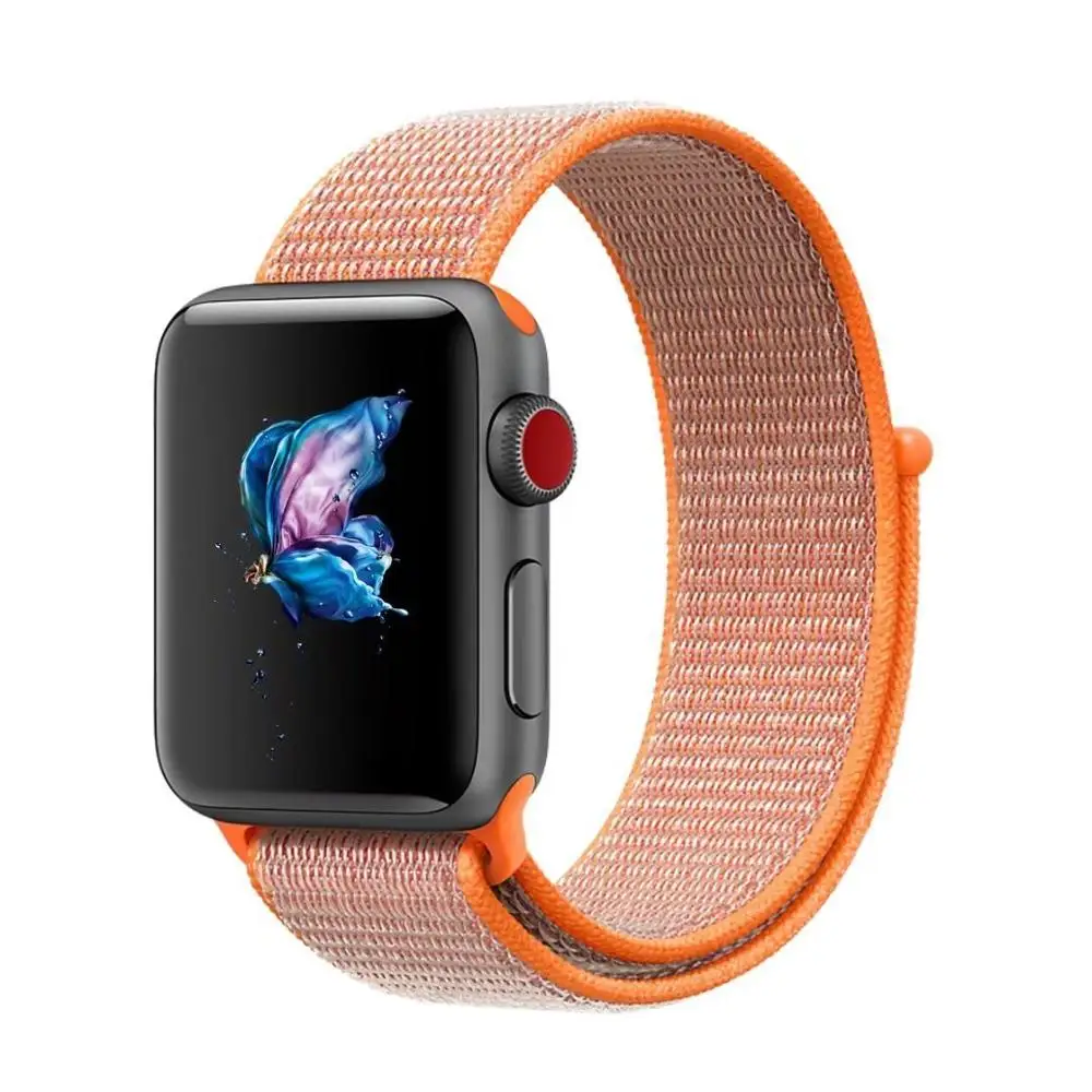 Тканый нейлоновый ремешок для iWatch Apple Watch 38 мм 40 мм 42 мм 44 мм серия 4 3 2 1 спортивный ремешок браслет - Цвет ремешка: Spicy Orange