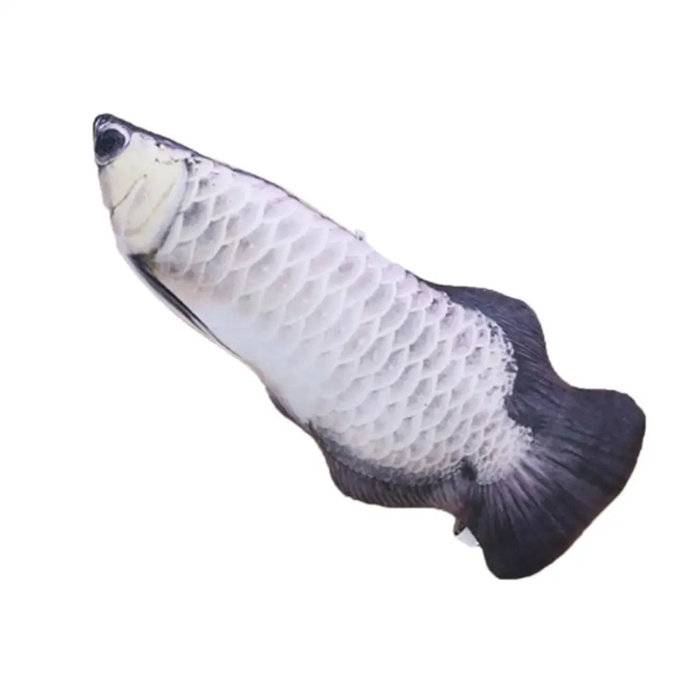 Silver Arowana Плюшевая креативная 3D карповая Рыбка Форма кошка игрушка в подарок милая имитация рыбы играющая игрушка для домашних животных подарки кошачья рыба мягкая подушка кукла - Цвет: Silver Arowana