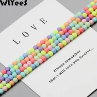 wlyees 1000pcs 4mm candy color cream bead round neon smooth loose bead ball for jewelry bracelet necklace making diy accessories