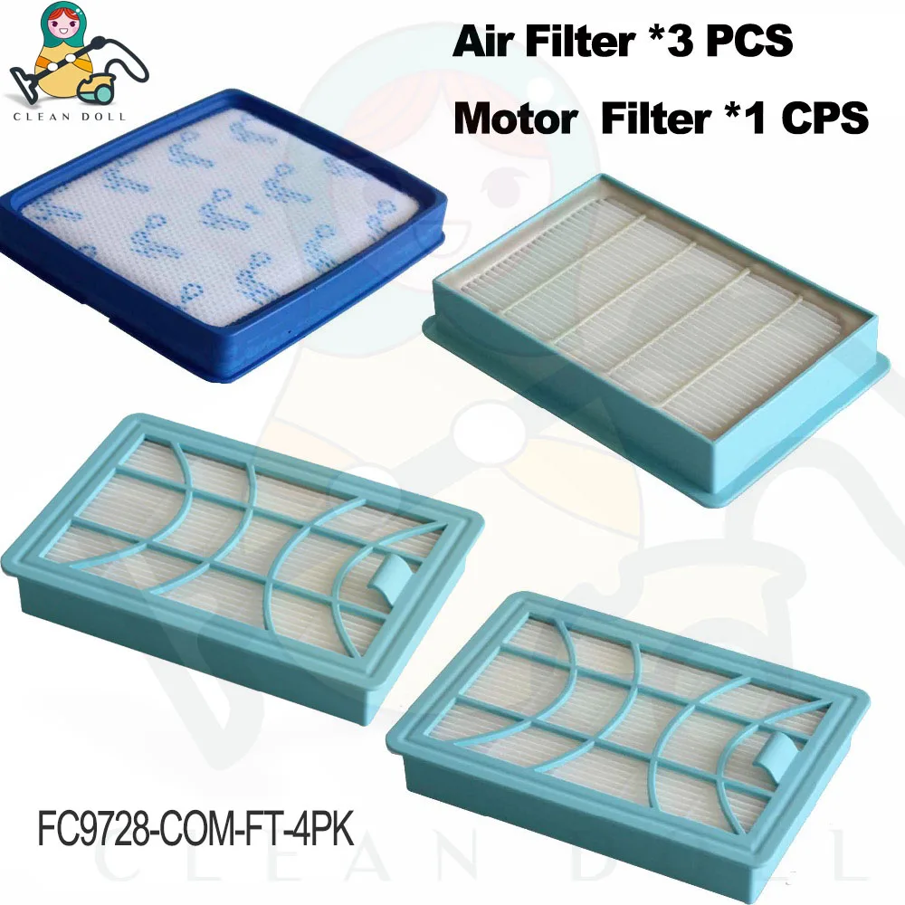 FC9728-COM-FT-4PK Замена HEPA фильтры для пылесоса для Philips фильтр CP0616 FC9728 FC9730 FC9731 FC9732 FC9733 FC9734 FC9735 - Цвет: FC9728-COM-FT-4PK