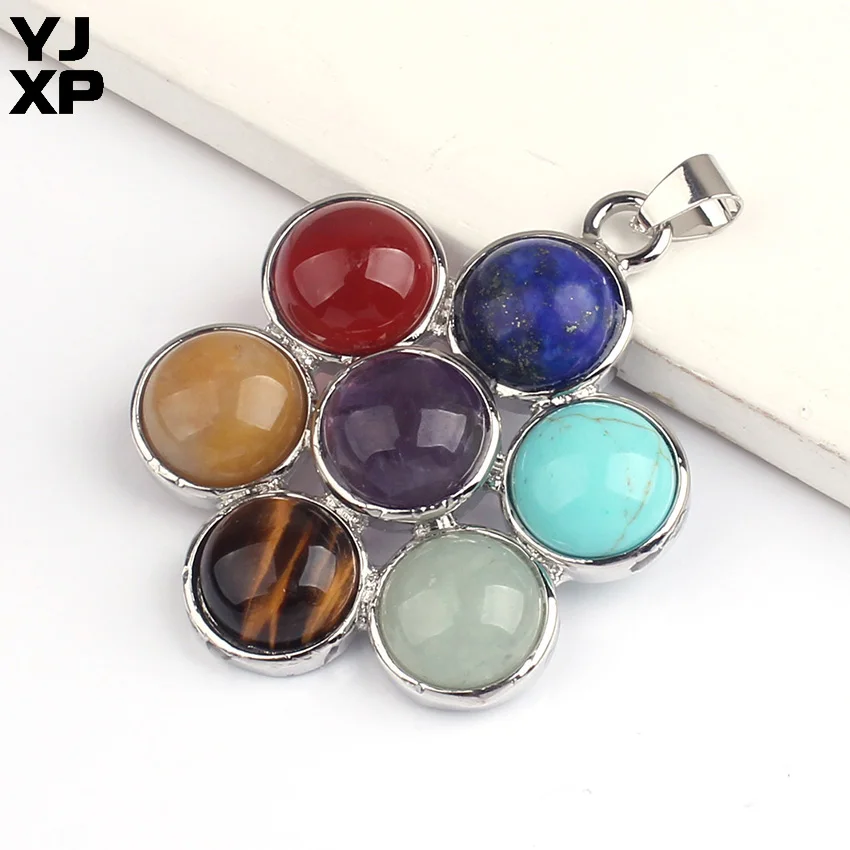 Посеребренные бусины YJXP 7 цветов восстанавливающие Исцеление Рейки чакр камни в