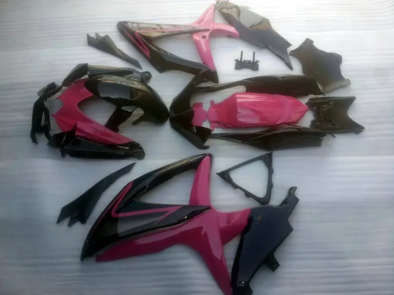 Набор обтекателей для Сузуки GSXR 600 750 K8 08 09 GSXR600 GSXR750 2008 2009 розовый глянцевый черный