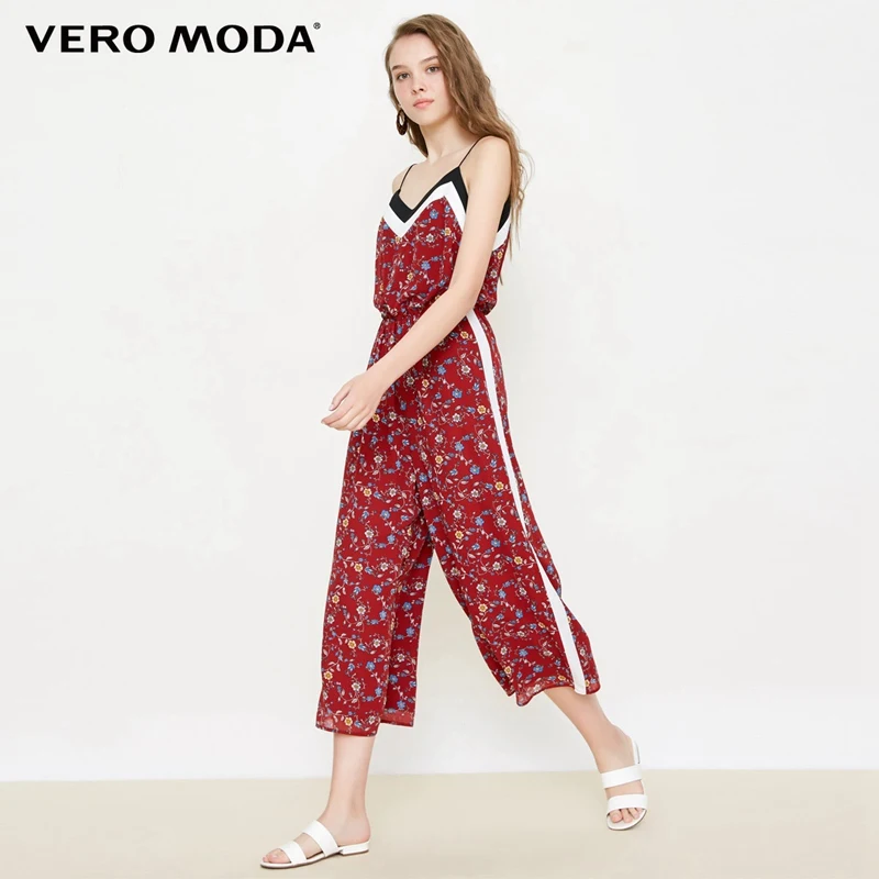 Rosewood Vero Moda женский комбинезон с широкими лямками и цветочным принтом | 31839X501 - Цвет: Rosewood