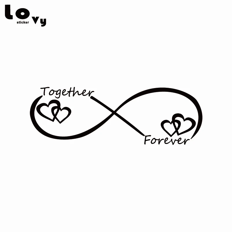 Автомобильная наклейка Together Forever креативная виниловая в форме сердца для