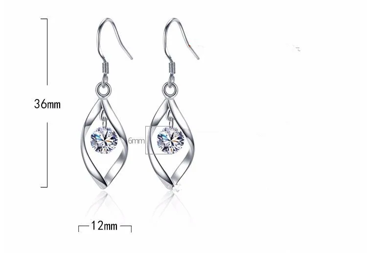 Женские серьги подвески из серебра 925 пробы с фианитами|earrings for|dropping earrings for