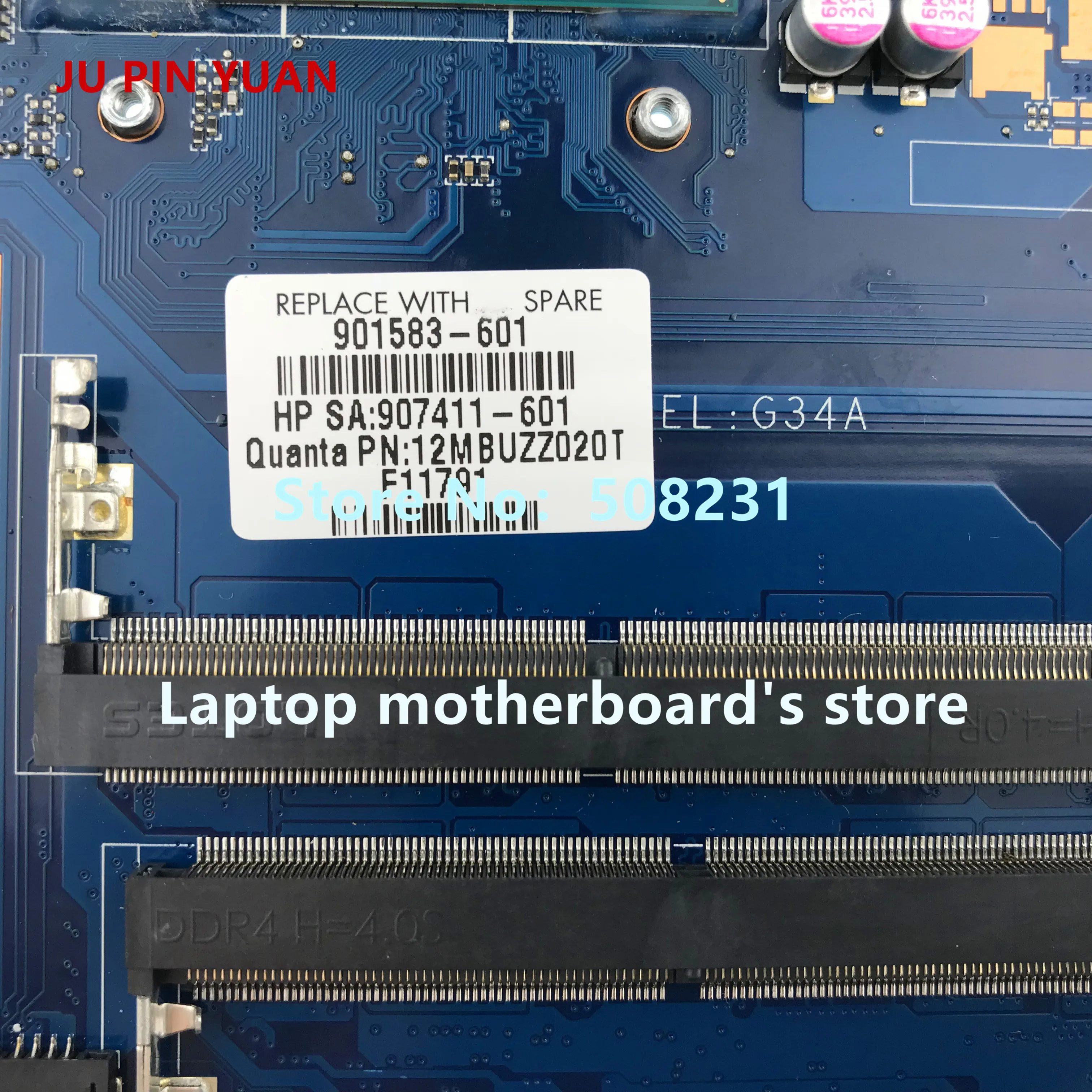 JU PIN Юань 601-903241 448.08J04.0011 для hp Pavilion x360 Кабриолет 13-u Материнская плата ноутбука PentN3710 полностью протестирована
