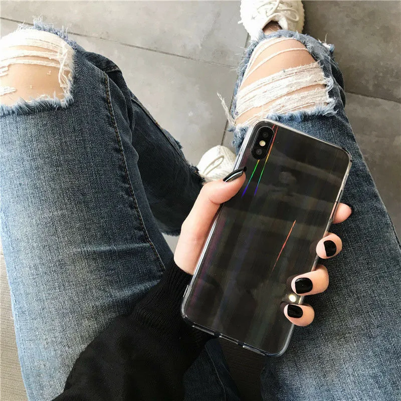 Новый роскошный Радужный блестящий чехол для телефона iPhone 8 Plus 7 XS Max XR X классный с