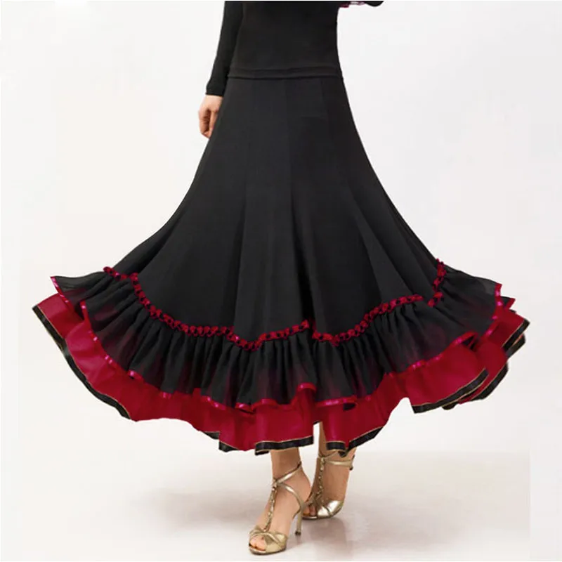 Платье для танца фламенко длинная юбка бальных танцев современный