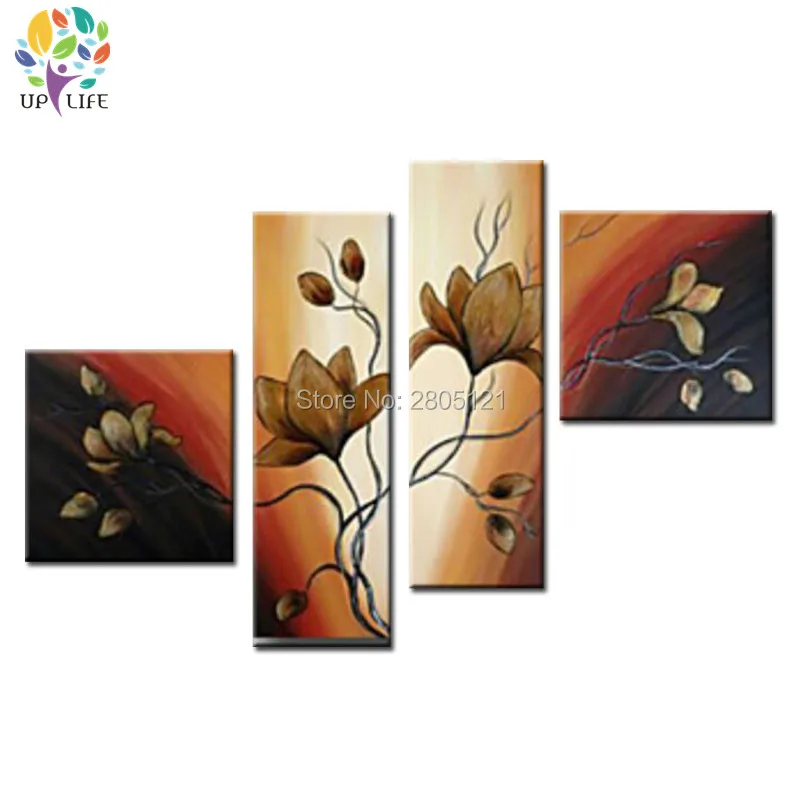 Ручная роспись высокое качество Современная Модульная картина желтый