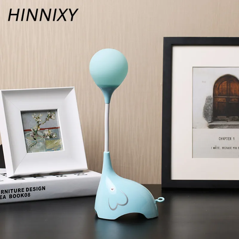 Hinnixy Настольная лампа с изображением слона белого синего розового цвета