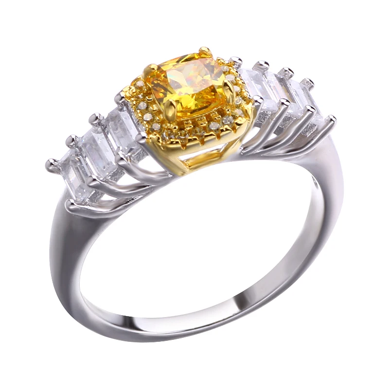 Модные милые изящные женские Желтые Кольца двухцветные Многослойные