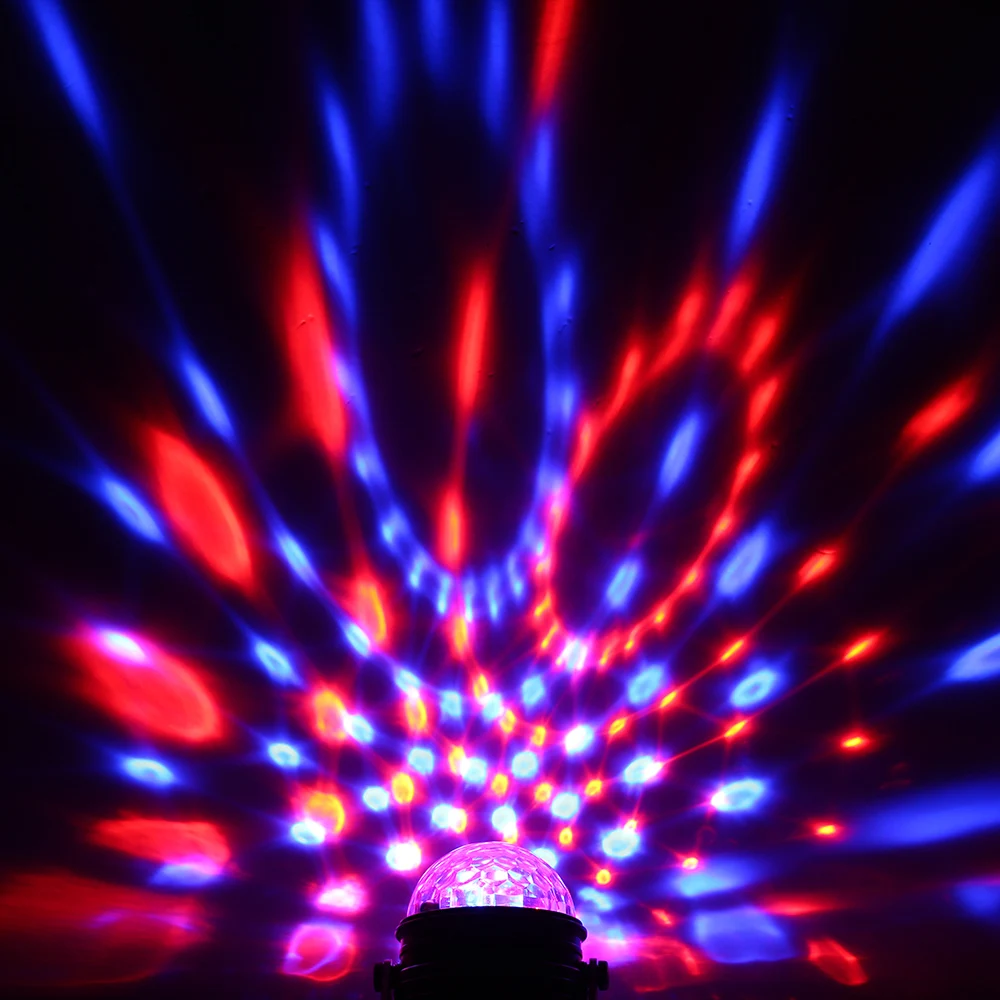 

4W Disco Ball Sound Activated Rotating Party Lights Strobe Light RGB LED Stage Lights For Christmas Home KTV Xmas Wedding Show