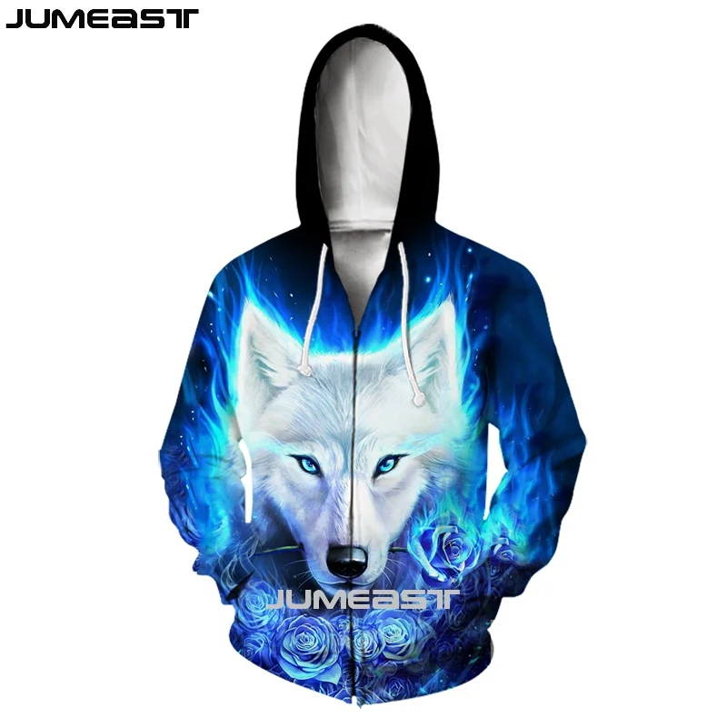 Jumeast брендовая мужская женская куртка с 3D принтом тигра льва волка длинным