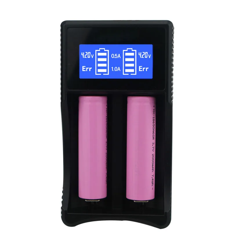 Зарядное устройство с двумя аккумуляторами 2 А интеллектуальное зарядное USB ЖК