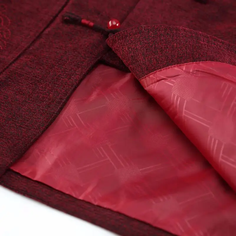 

Burgundy Spring Men's Long sleeve Jacket Coat Classic Chinese Style Tang Clothing hombre chaqueta Size S M L XL XXL XXXL YU015