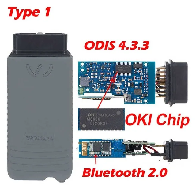 Красный VAS5054 ois V4.4.10 keygen полный чип OKI Авто OBD2 диагностический инструмент VAS5054A дополнительных услуг 5054A Bluetooth считыватель кода сканер - Цвет: Красный