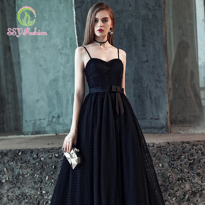 Женское вечернее платье до пола SSYfashion элегантное Тюлевое на бретельках с