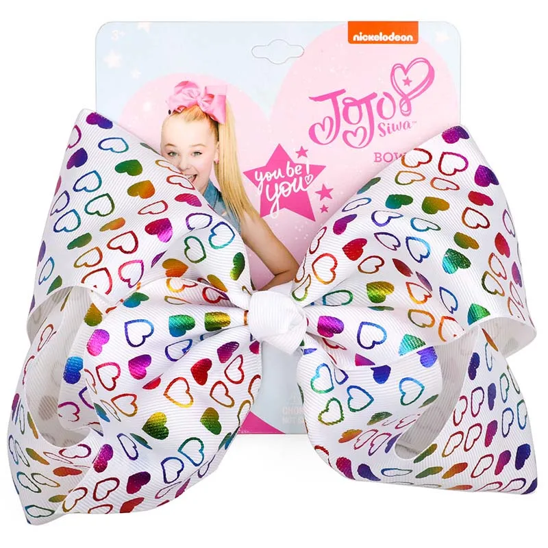 A6 JOJO Siwa бант для волос 8 дюймов Большая Радуга детские украшения для волос Единорог горячая штамповка Grosgrain лента бант головной убор для девочек-подростков - Цвет: A6