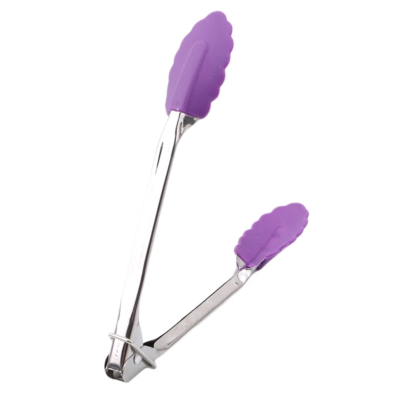 1 шт. щипцы для барбекю силиконовая крышка еды замок дизайн зажим из нержавеющей