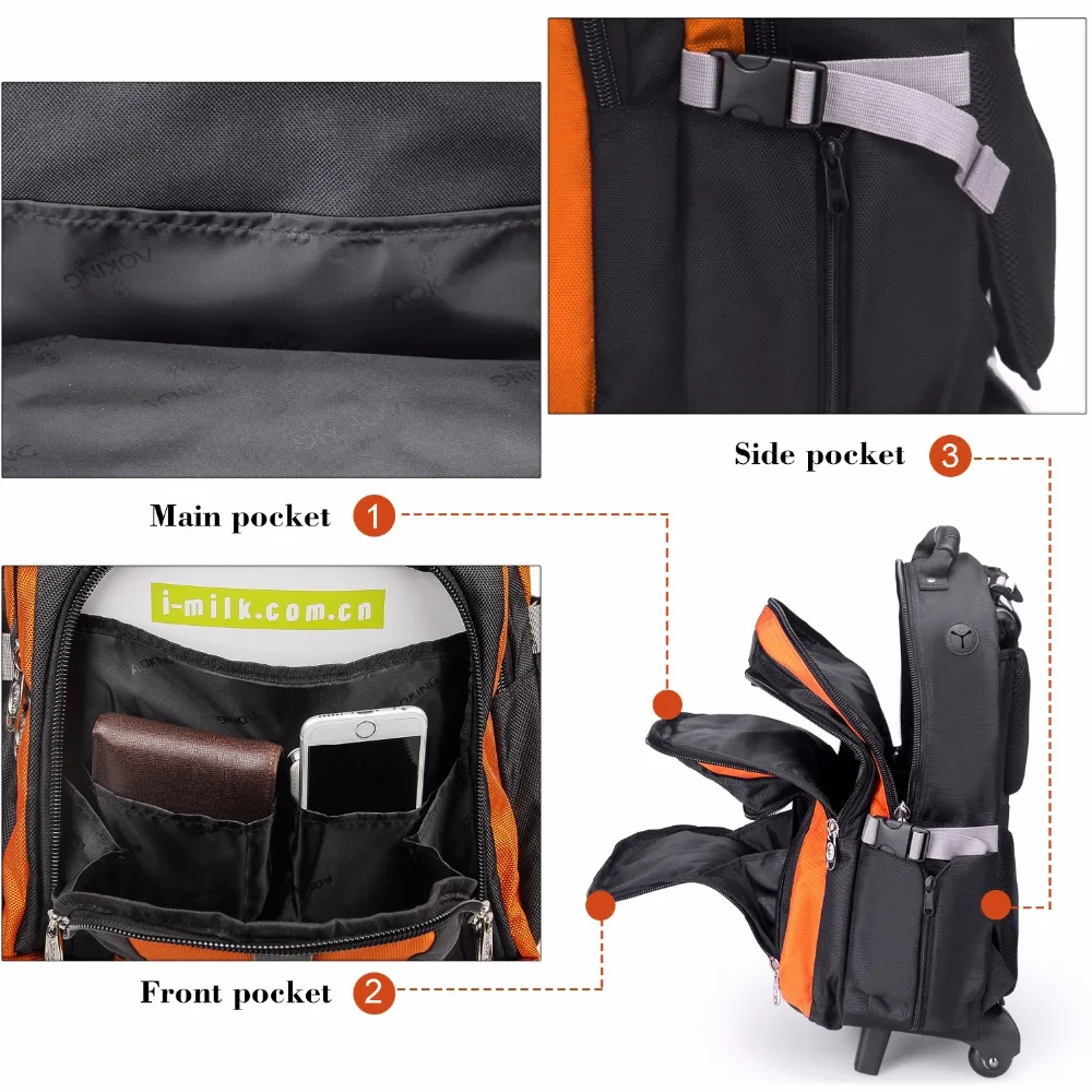 Aoking дорожная тележка рюкзак для багажа большой емкости мужские сумки на