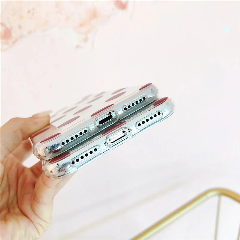 Boucho Прозрачная крышка для iphone 6 6s 7 8 Plus телефон чехлы X милые волновой точки Pattern